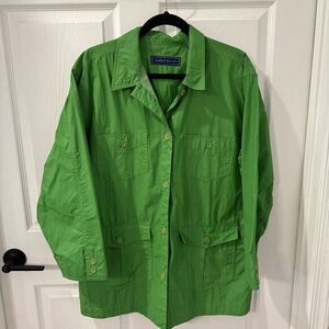 Karen Scott Sport Women's‎ Size M Windbreaker Jacket Kelly Green Water resistant